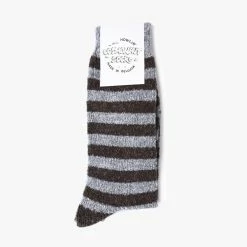 Howlin' Cosmonaut Socks - Light Grey / Brown