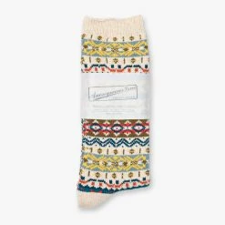 Anonymous Ism Fairisle Socks - Beige