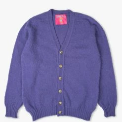 Howlin' Shaggy Bear Cardigan - Purple Eyes